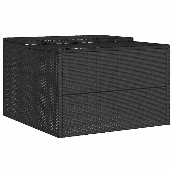 Mähroboter Garage Poly Rattan Schwarz