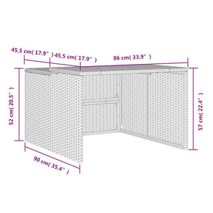 Mähroboter Garage Poly Rattan Schwarz