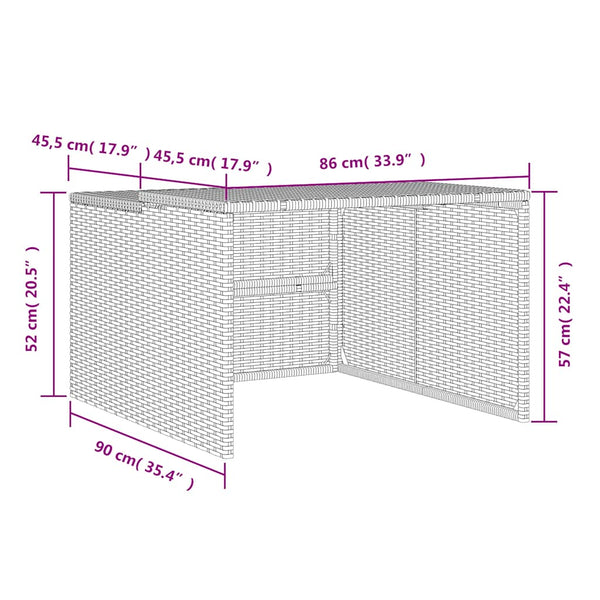 Mähroboter Garage Poly Rattan Schwarz