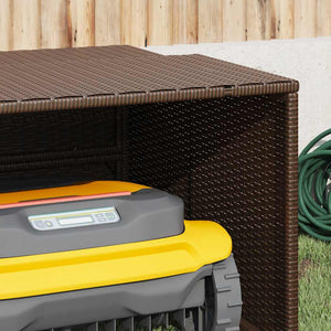 Mähroboter Garage Braun Poly Rattan