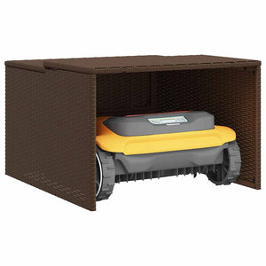 Mähroboter Garage Braun Poly Rattan
