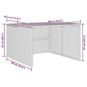 Mähroboter Garage Braun Poly Rattan