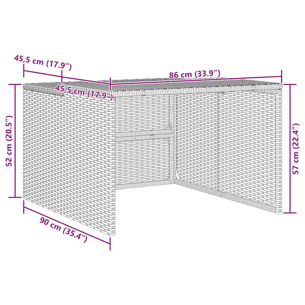 Mähroboter Garage Braun Poly Rattan