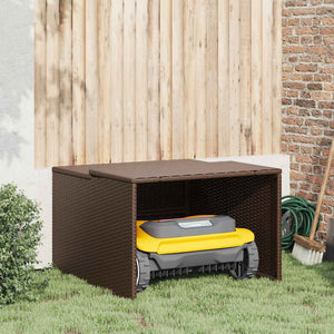 Mähroboter Garage Braun Poly Rattan