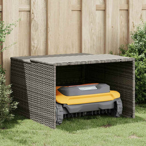 Mähroboter Garage Poly Rattan Grau