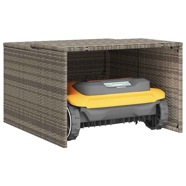 Mähroboter Garage Poly Rattan Grau
