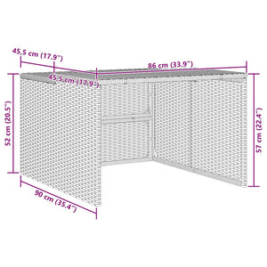 Mähroboter Garage Poly Rattan Grau
