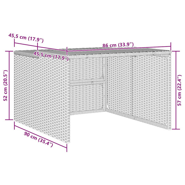 Mähroboter Garage Poly Rattan Grau