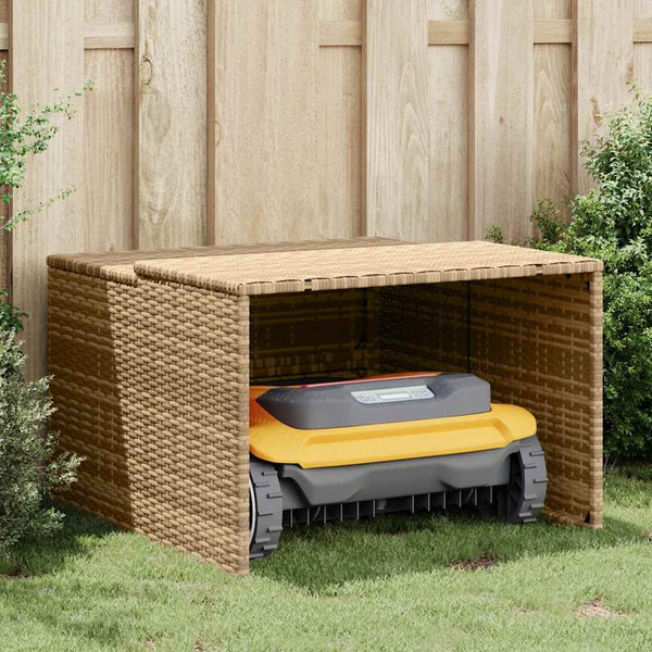 Mähroboter Garage Beige Poly Rattan