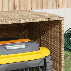 Mähroboter Garage Beige Poly Rattan