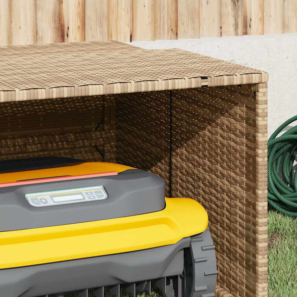 Mähroboter Garage Beige Poly Rattan
