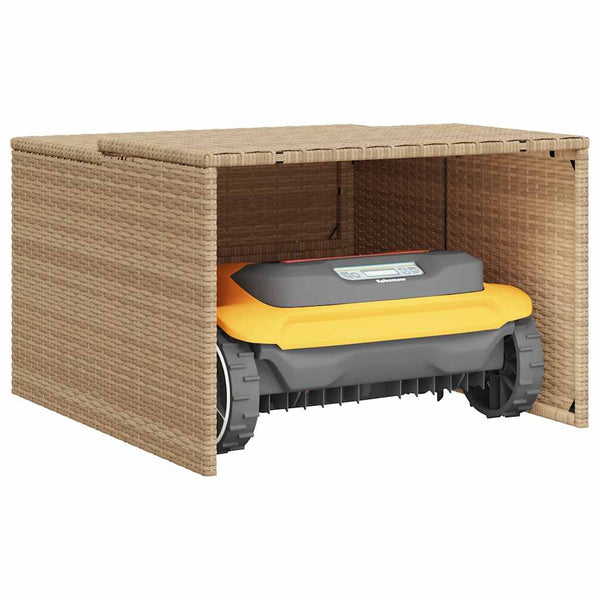 Mähroboter Garage Beige Poly Rattan