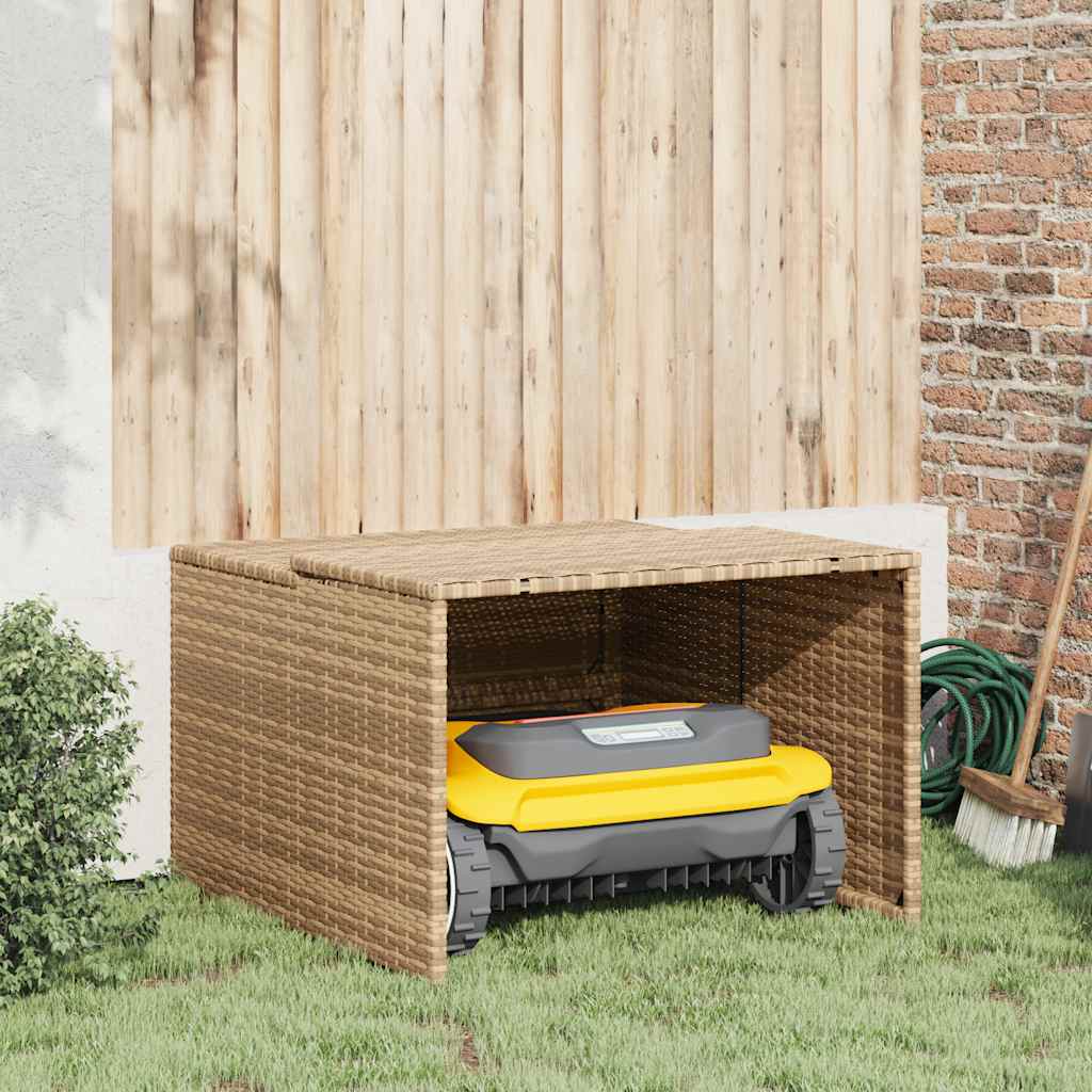 Mähroboter Garage Beige Poly Rattan