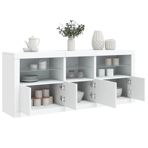 Sideboard mit LED-Leuchten, Weiß, 162 cm