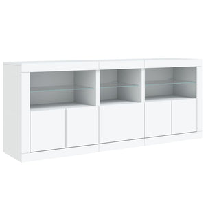 Sideboard mit LED-Leuchten, Weiß, 162 cm