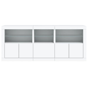 Sideboard mit LED-Leuchten, Weiß, 162 cm