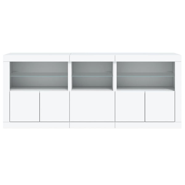 Sideboard mit LED-Leuchten, Weiß, 162 cm