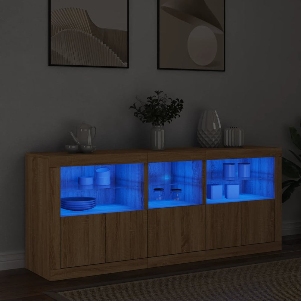 Sideboard mit LED Sonoma-Eiche 162 cm