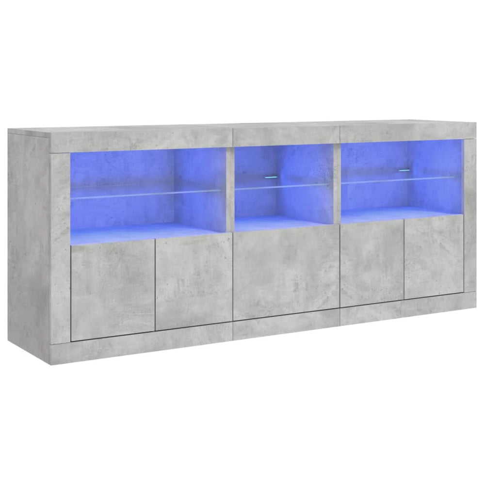 Sideboard mit LED Betongrau 162 cm