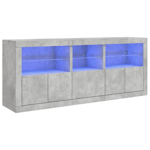 Sideboard mit LED Betongrau 162 cm