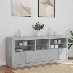 Sideboard mit LED Betongrau 162 cm
