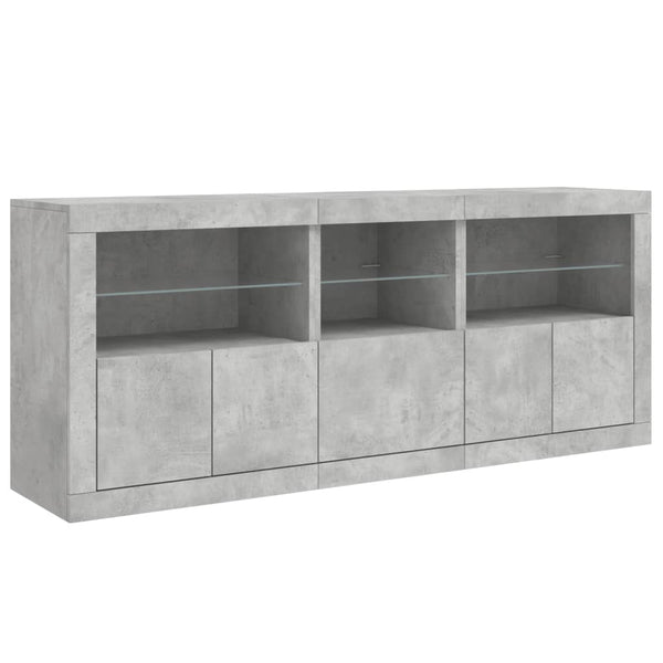 Sideboard mit LED Betongrau 162 cm