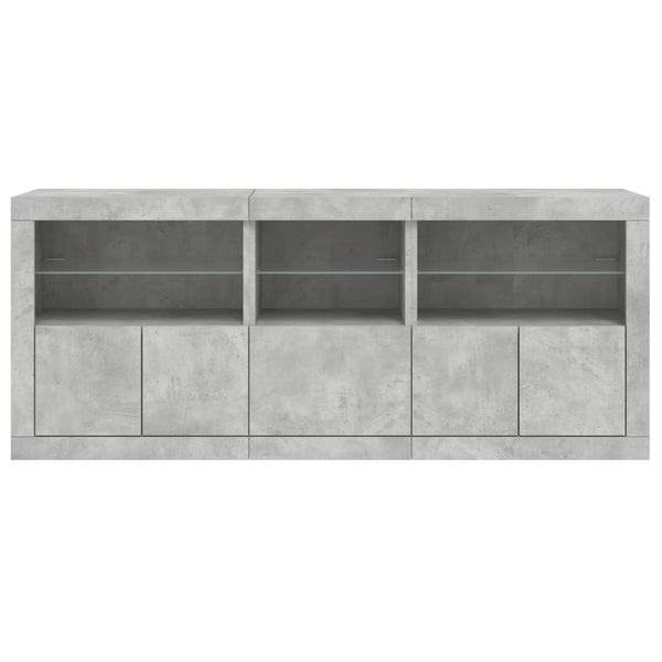 Sideboard mit LED Betongrau 162 cm