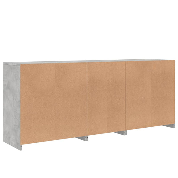 Sideboard mit LED Betongrau 162 cm