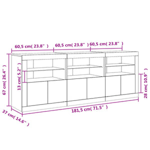 Sideboard mit LED Weiß 181,5 cm