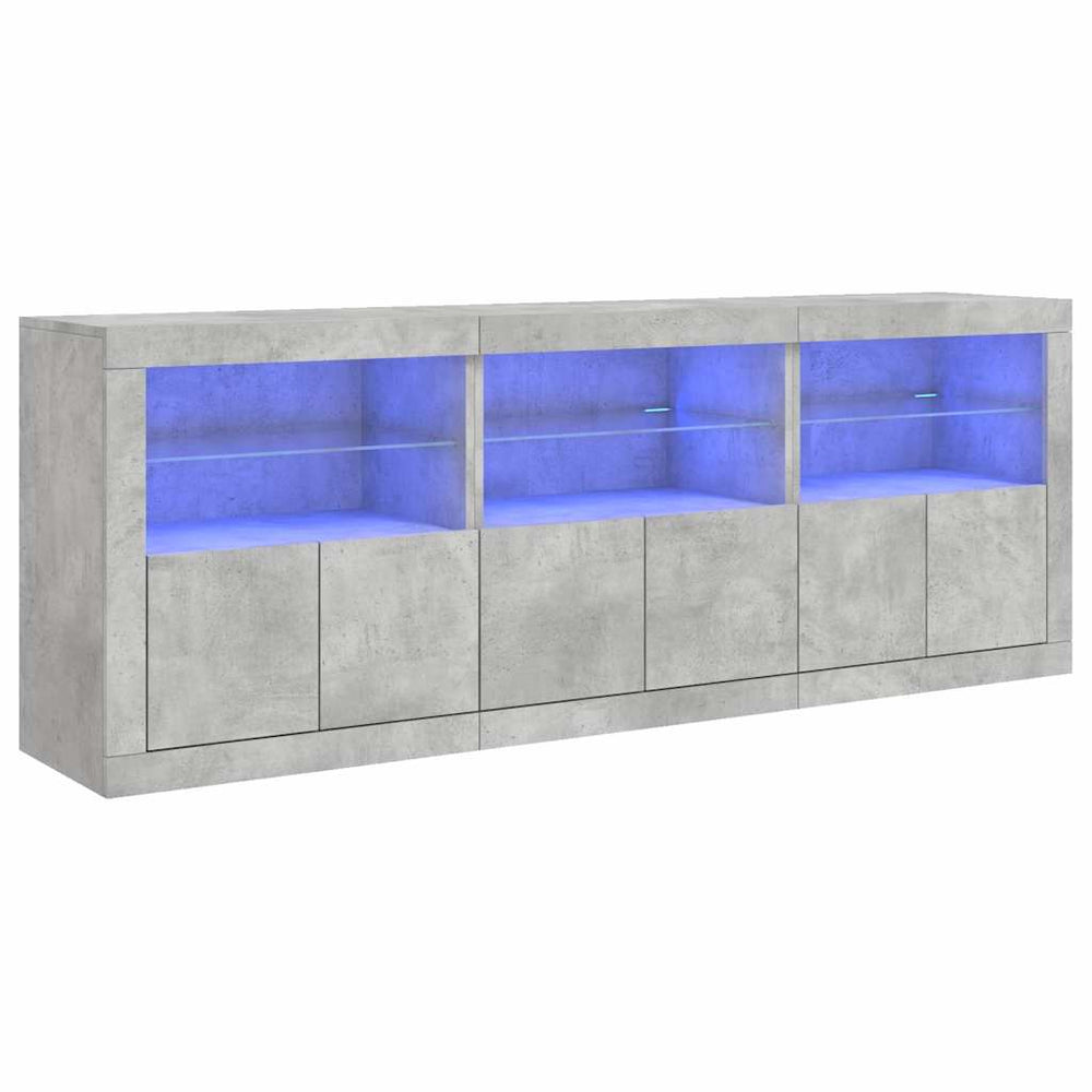 Sideboard mit LED Betongrau 181,5 cm
