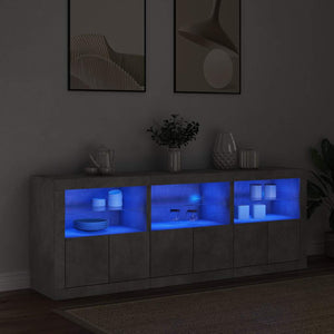 Sideboard mit LED Betongrau 181,5 cm