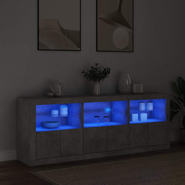 Sideboard mit LED Betongrau 181,5 cm