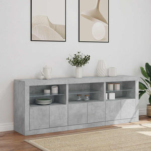 Sideboard mit LED Betongrau 181,5 cm