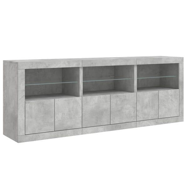 Sideboard mit LED Betongrau 181,5 cm