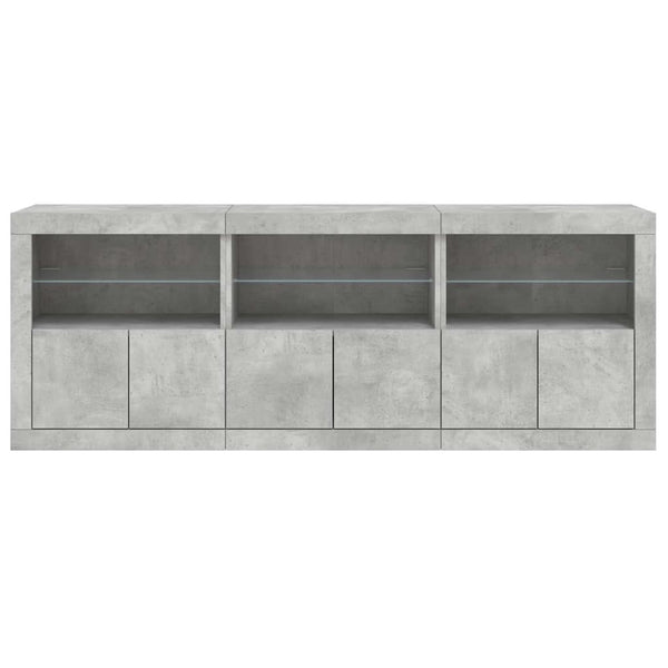 Sideboard mit LED Betongrau 181,5 cm