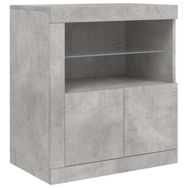 Sideboard mit LED Betongrau 181,5 cm