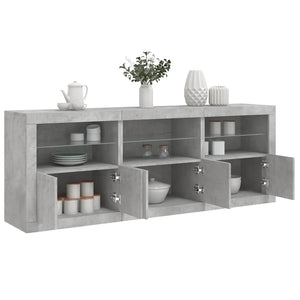 Sideboard mit LED Betongrau 181,5 cm