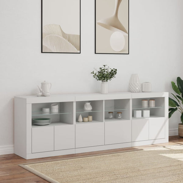 Sideboard mit LED Weiß 202 cm