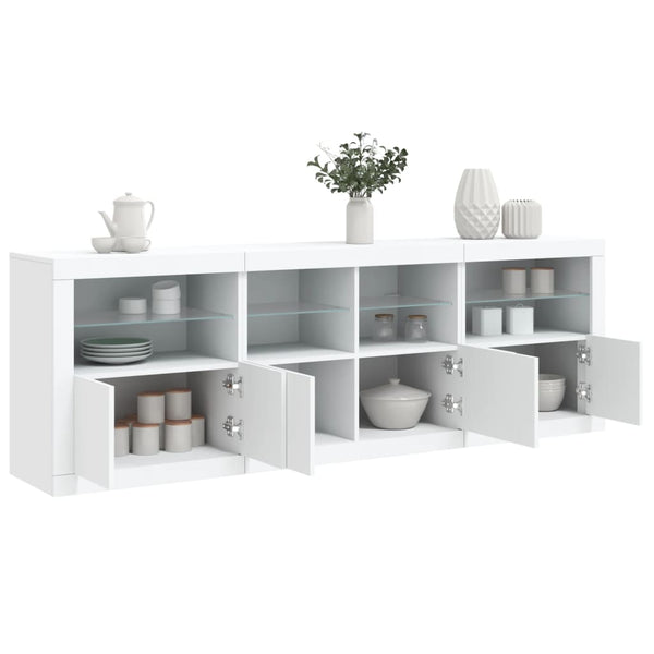 Sideboard mit LED Weiß 202 cm