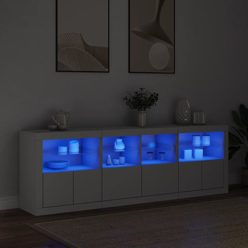 Sideboard mit LED Weiß 202 cm
