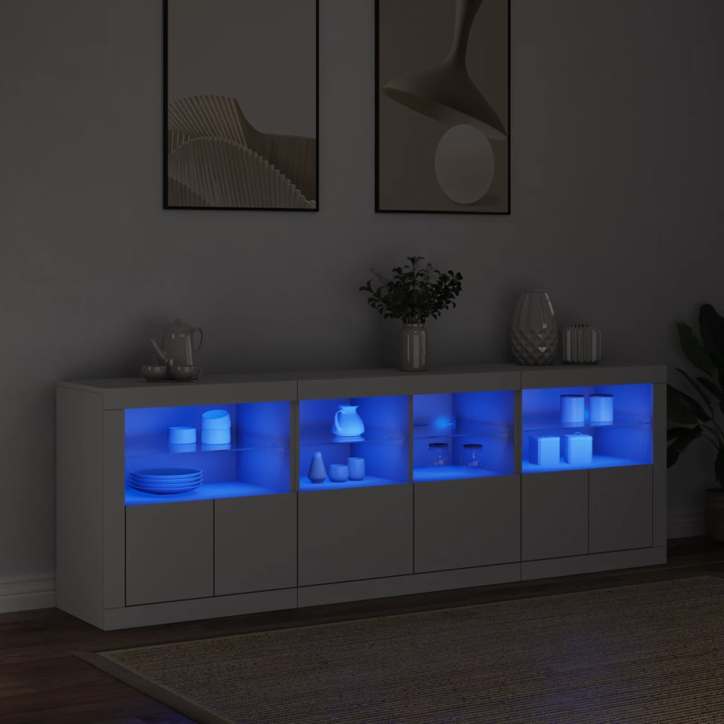 Sideboard mit LED Weiß 202 cm