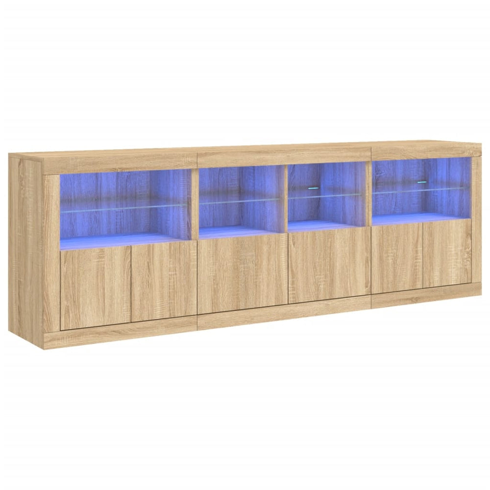 Sideboard mit LED Sonoma-Eiche 202 cm