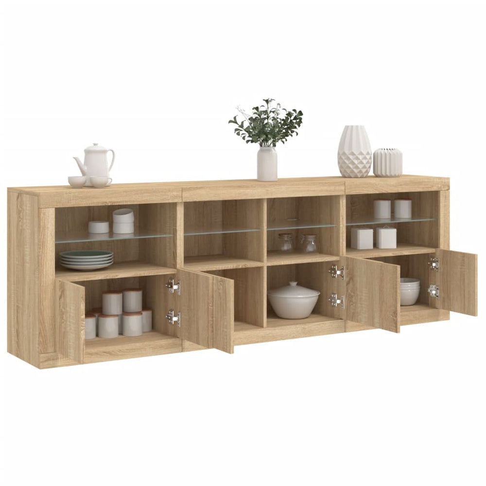 Sideboard mit LED Sonoma-Eiche 202 cm