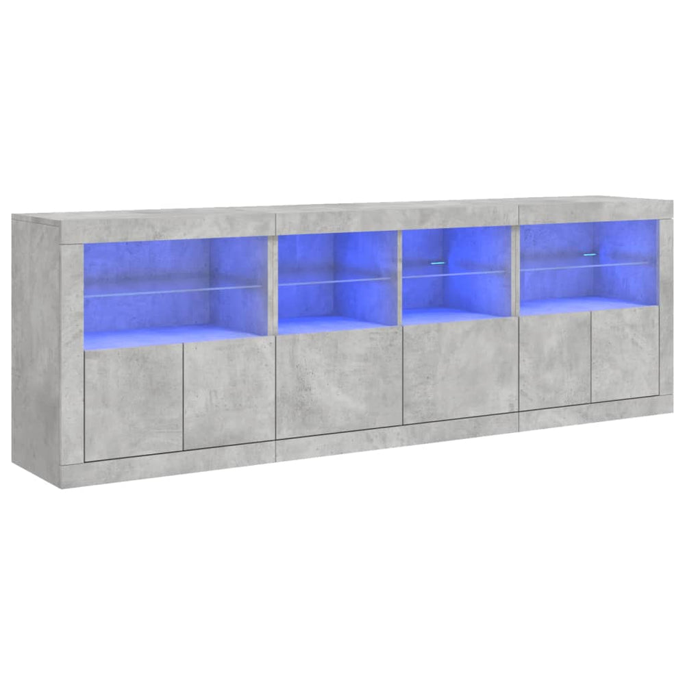 Sideboard mit LED Betongrau 202 cm