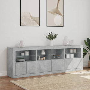 Sideboard mit LED Betongrau 202 cm