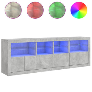 Sideboard mit LED Betongrau 202 cm