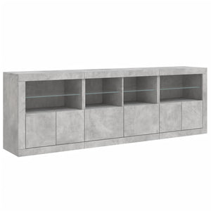 Sideboard mit LED Betongrau 202 cm