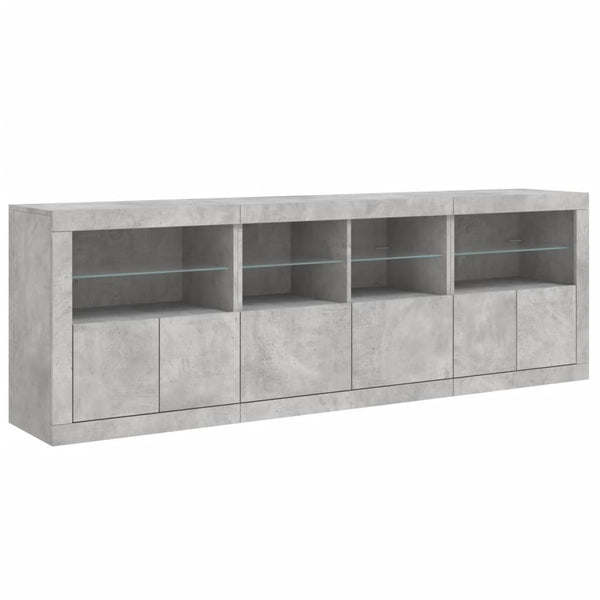 Sideboard mit LED Betongrau 202 cm