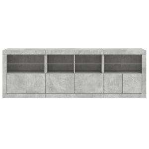 Sideboard mit LED Betongrau 202 cm