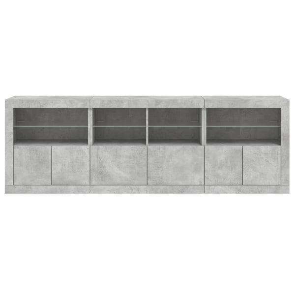 Sideboard mit LED Betongrau 202 cm